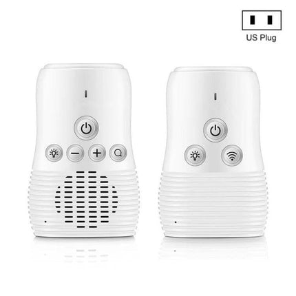 Wireless Baby Monitor with Two-Way Audio and Sound Alerts white nursery units showing controls and speaker for two-way talk and sound detection