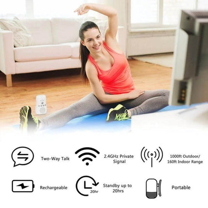 Wireless Baby Monitor with Two-Way Audio and Sound Alerts — portable nursery audio monitor with two-way talk and sound detection for parents