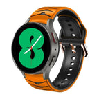 For Samsung Galaxy Watch 4 44mm / Orange+Black