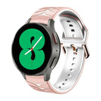 For Samsung Galaxy Watch 4 44mm / Pink+White