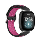 For Fitbit Versa 3 / Black+Rose Red