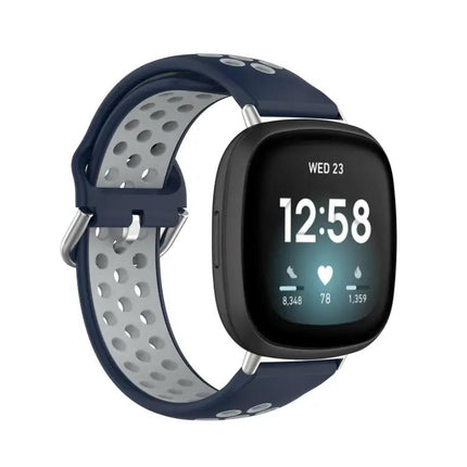 Two-Tone Perforated Silicone Band for Fitbit Versa 4/3 Sense