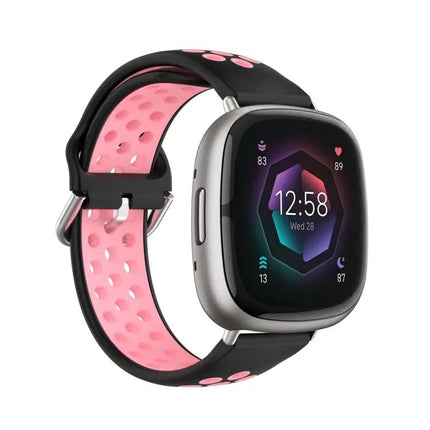 Perforated Breathable Silicone Watch Band for Fitbit Sense 2