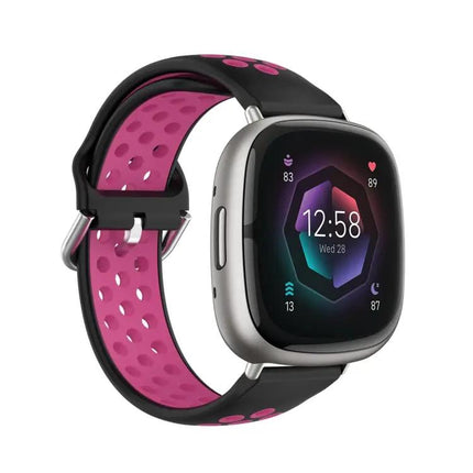 Perforated Breathable Silicone Watch Band for Fitbit Sense 2