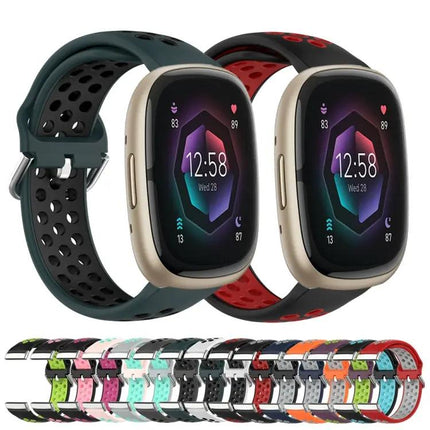 Perforated Breathable Silicone Watch Band for Fitbit Sense 2