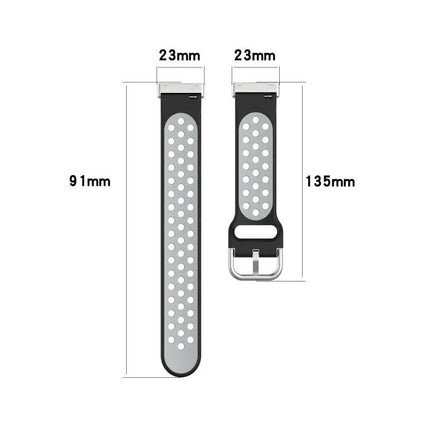 Perforated Breathable Silicone Watch Band for Fitbit Sense 2