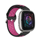 For Fitbit Sense / Black+Rose Red