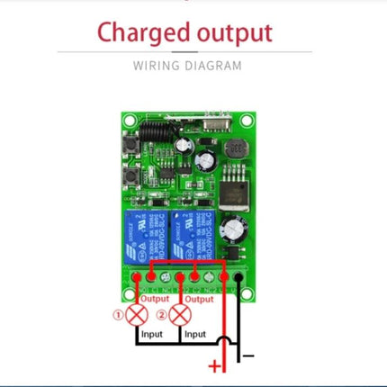 Universal Wireless Remote Control for Electric Door Systems green circuit board wiring diagram with relay outputs and input terminals