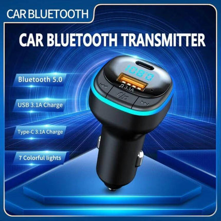 In Car USB Type C Charger For Quick Phone Charging compact FM transmitter with USB-C 5V 3.1A and Bluetooth for car audio