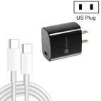 US Plug + Type-C to Type-C Cable / Black