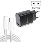 EU Plug + Type-C to Type-C Cable / Black