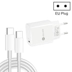 EU Plug + Type-C to Type-C Cable / White