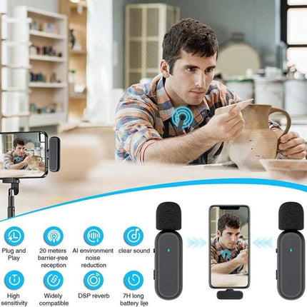 ATEngeus Microphones for Daily Video Calls and Recording wireless lavalier kit shown used by a potter with dual transmitters and receiver