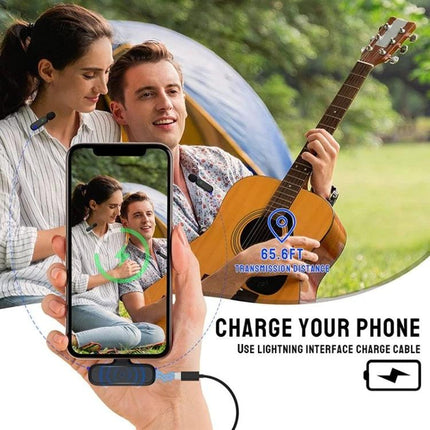 ATEngeus Microphones for Daily Video Calls and Recording - wireless dual transmitter lavalier setup for clear two-person audio on iOS