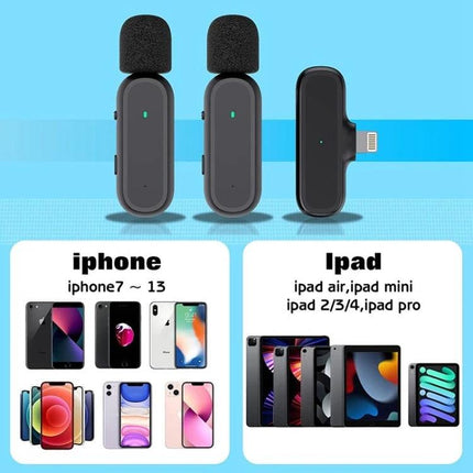ATEngeus Microphones for Daily Video Calls and Recording – dual wireless lavalier transmitters and Lightning receiver for iPhone and iPad recording