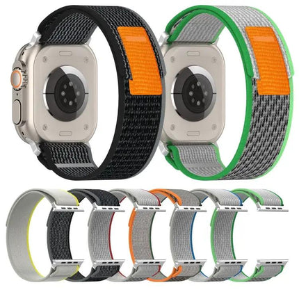 Double Color Nylon Hook And Loop Watch Band For Apple Watch