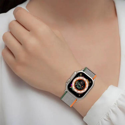 Double Color Nylon Hook And Loop Watch Band For Apple Watch
