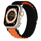 For Apple Watch Series 8&7 45mm/SE 2&6&SE&5&4 44mm / Black+Orange