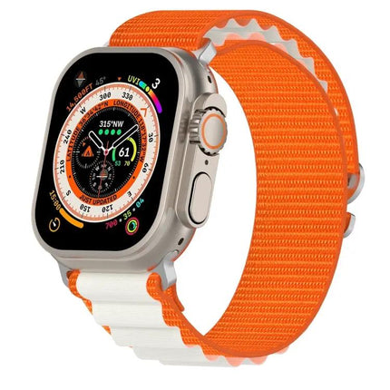 Two-Tone Nylon Canvas Apple Watch Band 40/41mm Metal Buckle | Syndmart