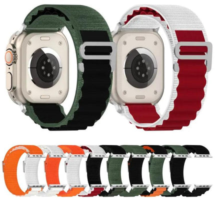 Two-Tone Nylon Canvas Apple Watch Band 40/41mm Metal Buckle | Syndmart