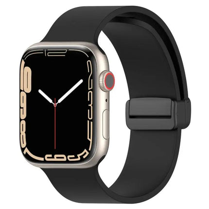 Magnetic Silicone Watch Band For Apple Watch 41mm Black