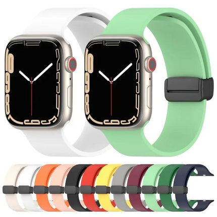 Magnetic Silicone Watch Band For Apple Watch 41mm Black