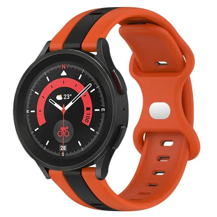 20mm Two-Tone Silicone Watch Band With Butterfly Buckle