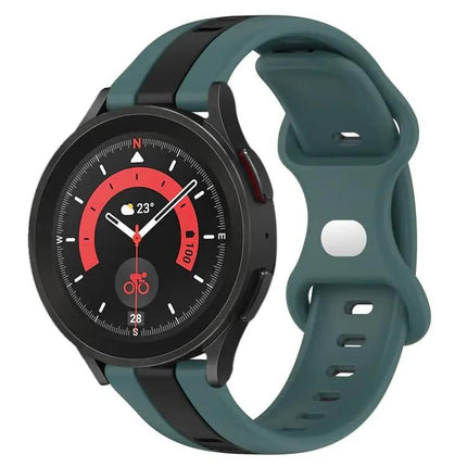 20mm Two-Tone Silicone Watch Band With Butterfly Buckle