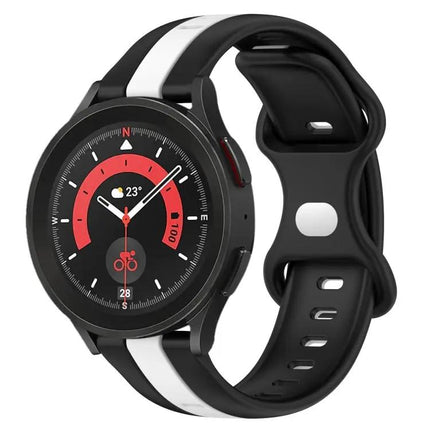 20mm Two-Tone Silicone Watch Band With Butterfly Buckle