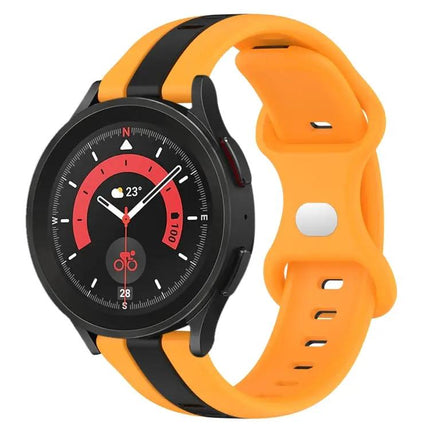 20mm Two-Tone Silicone Watch Band With Butterfly Buckle