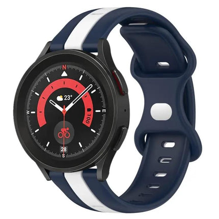 20mm Two-Tone Silicone Watch Band With Butterfly Buckle