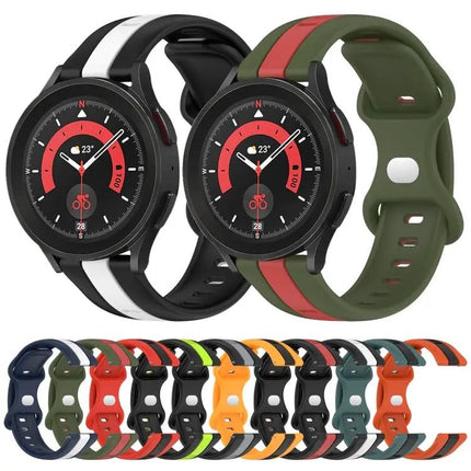 20mm Two-Tone Silicone Watch Band With Butterfly Buckle