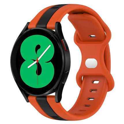 20mm Two-Tone Silicone Watch Band With Butterfly Buckle
