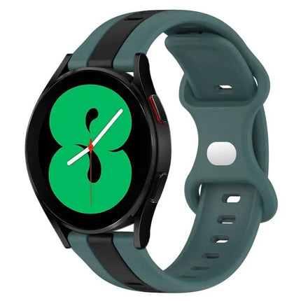 20mm Two-Tone Silicone Watch Band With Butterfly Buckle