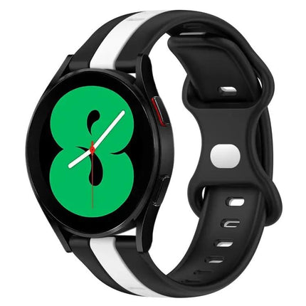 20mm Two-Tone Silicone Watch Band With Butterfly Buckle