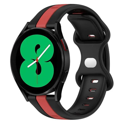 20mm Two-Tone Silicone Watch Band With Butterfly Buckle