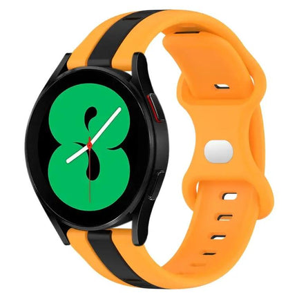 20mm Two-Tone Silicone Watch Band With Butterfly Buckle