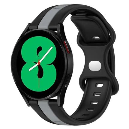 20mm Two-Tone Silicone Watch Band With Butterfly Buckle