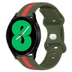 For Samsung Galaxy Watch4 44mm / Red+Army Green
