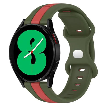 20mm Two-Tone Silicone Watch Band With Butterfly Buckle