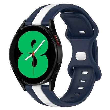 20mm Two-Tone Silicone Watch Band With Butterfly Buckle