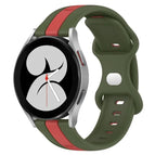 For Samsung Galaxy Watch4 40mm / Red+Army Green