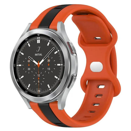 20mm Two Tone Silicone Watch Band Butterfly Buckle