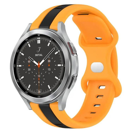 20mm Two Tone Silicone Watch Band Butterfly Buckle