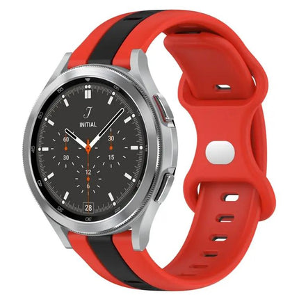 20mm Two Tone Silicone Watch Band Butterfly Buckle