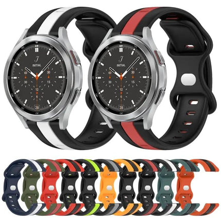 20mm Two Tone Silicone Watch Band Butterfly Buckle