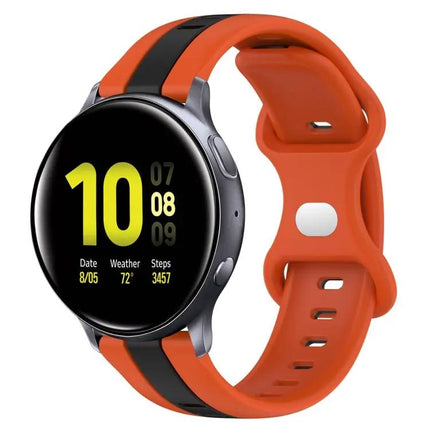 20mm Two-Tone Silicone Watch Band With Butterfly Buckle