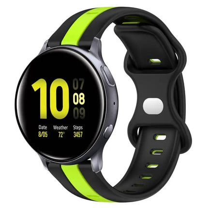 20mm Two-Tone Silicone Watch Band With Butterfly Buckle
