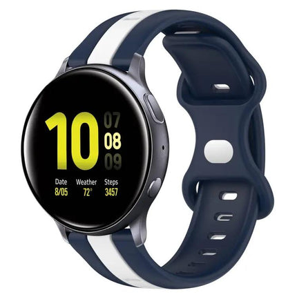 20mm Two-Tone Silicone Watch Band With Butterfly Buckle
