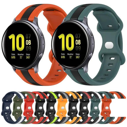 20mm Two-Tone Silicone Watch Band With Butterfly Buckle